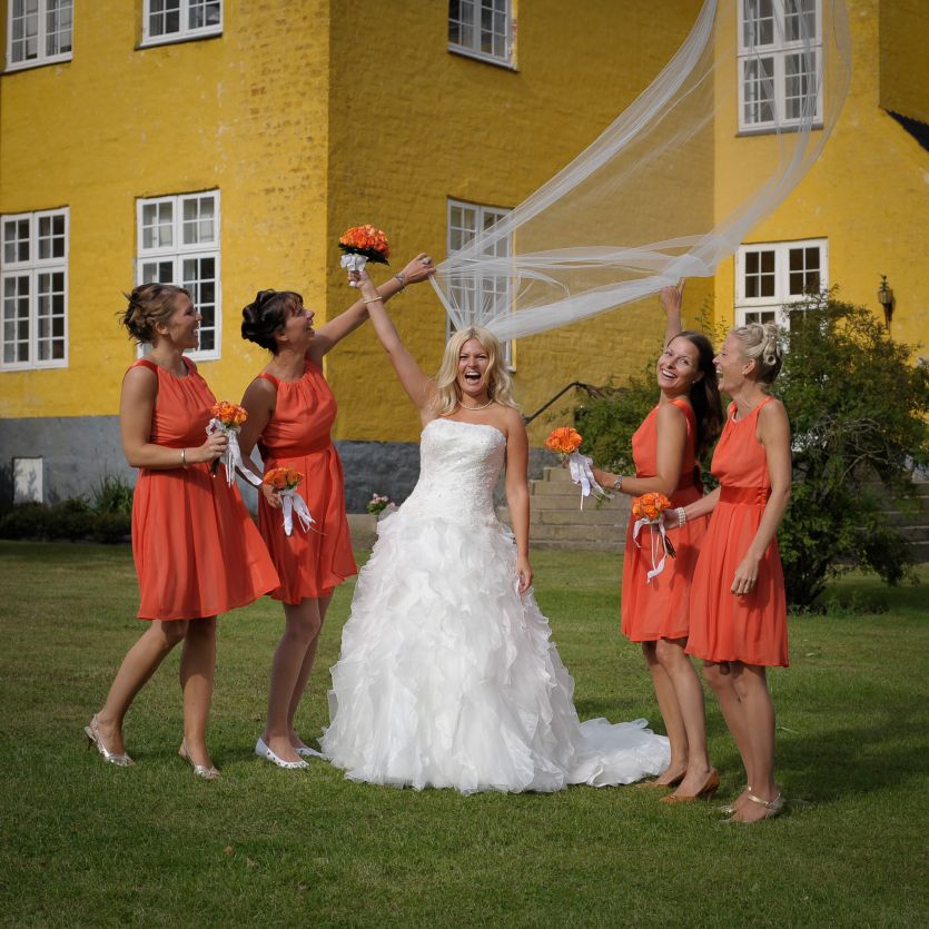 Bride and bridesmaids in Denmark